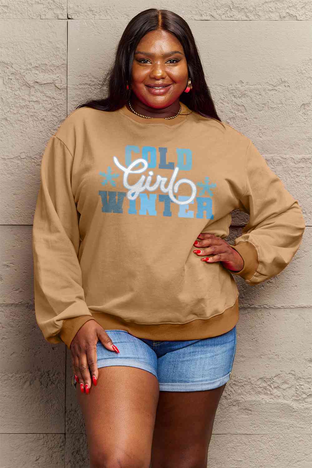 Cold Girl Winter Graphic Sweatshirt