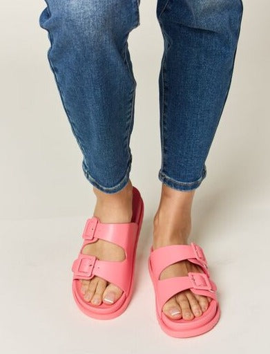 Double Buckle Sandals | Pink