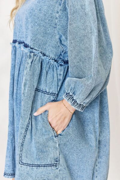 Easy Living Oversized Denim Babydoll Dress