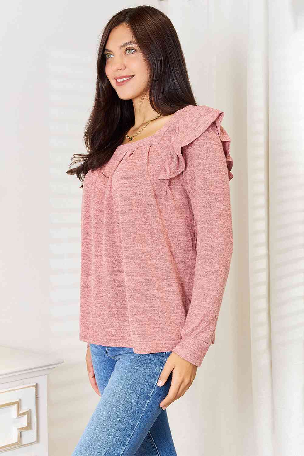 Ruffle Long Sleeve Top