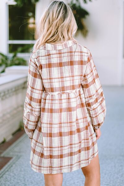 Plaid Babydoll Mini Dress