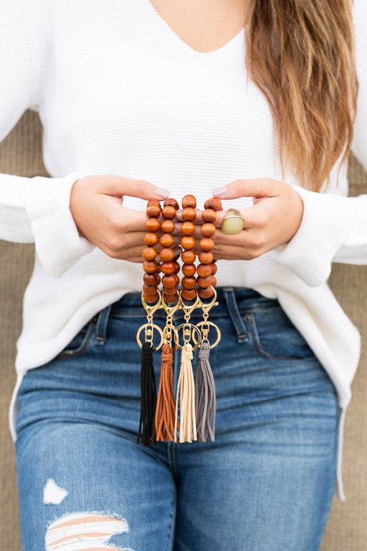 Wooden Key Ring Bracelets - Bella Lia Boutique