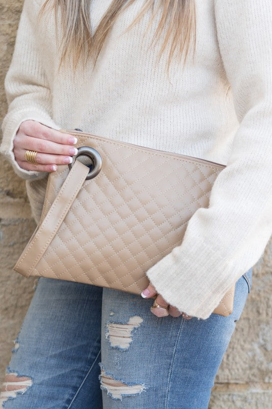 Quilted Wristlet Clutch | Multiple Colors - Bella Lia Boutique
