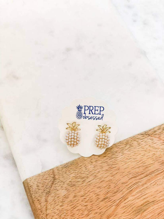 Pineapple Pearl Pop Studs - Bella Lia Boutique