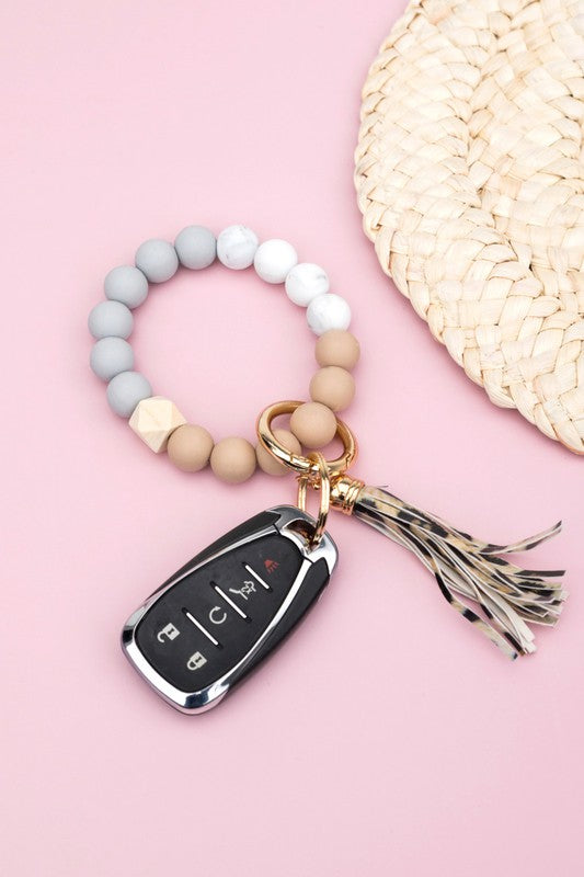 Silicone Color Block Key Ring Bracelet - Bella Lia Boutique