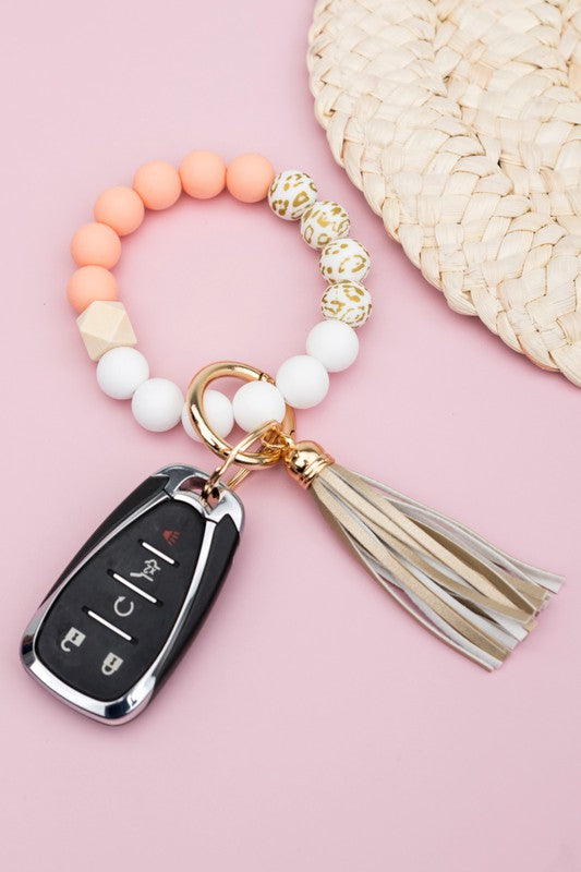 Silicone Gold Leo Key Ring Bracelet - Bella Lia Boutique