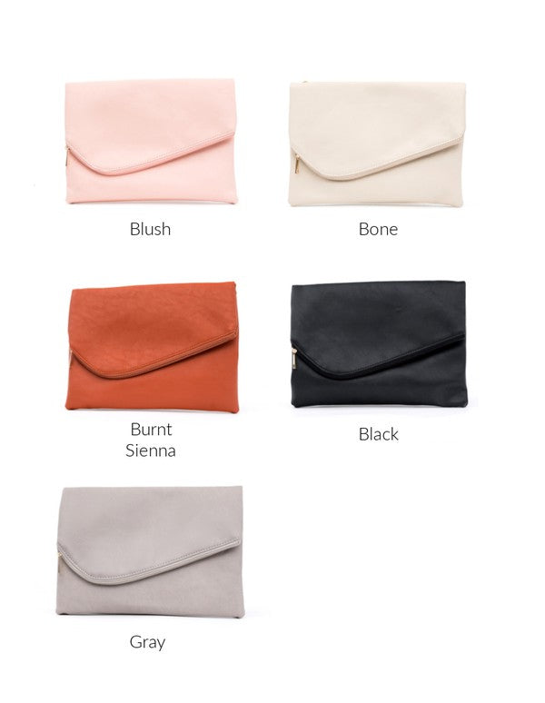 Foldover Envelope Clutch | Multiple Colors - Bella Lia Boutique