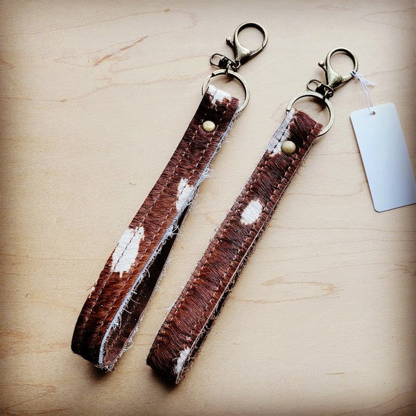 Hair on Hide Leather Key Chain Strap Axis Hide - Bella Lia Boutique