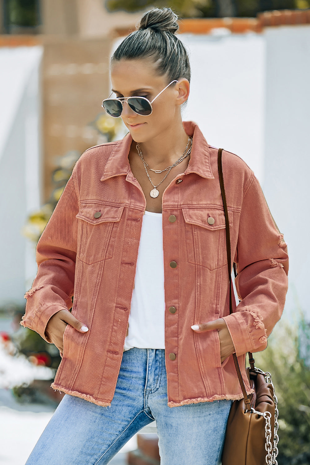 Above It All Distressed Denim Jacket | Multiple Colors