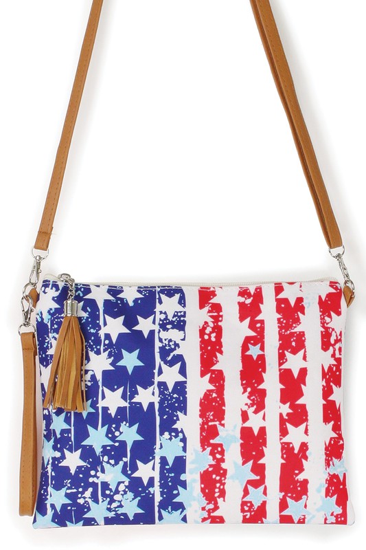 American Flag Clutch Crossbody Bag - Bella Lia Boutique