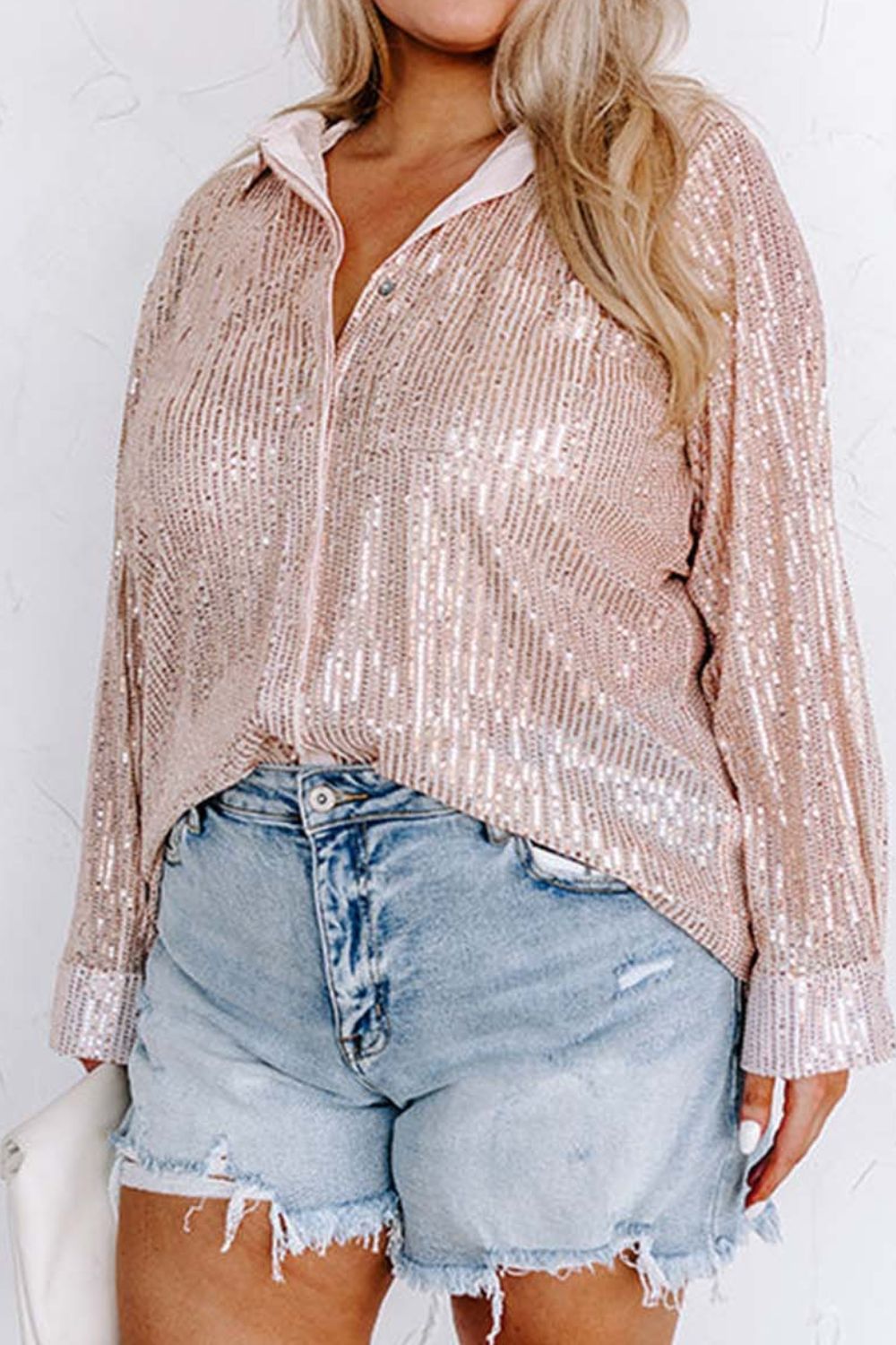 Champagne Sequin Top | Curvy