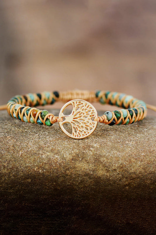 Tree of Life Beaded Copper Bracelet