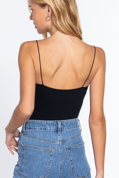 Back to the Basics Ribbed Seamless Cami Bodysuit