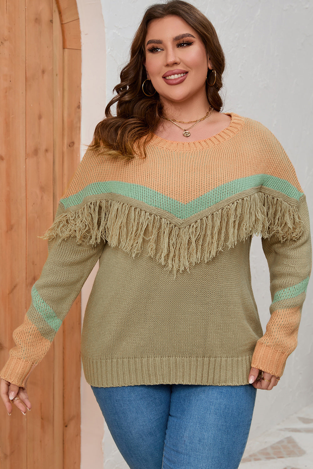 Fall Fringe Sweater | Curvy