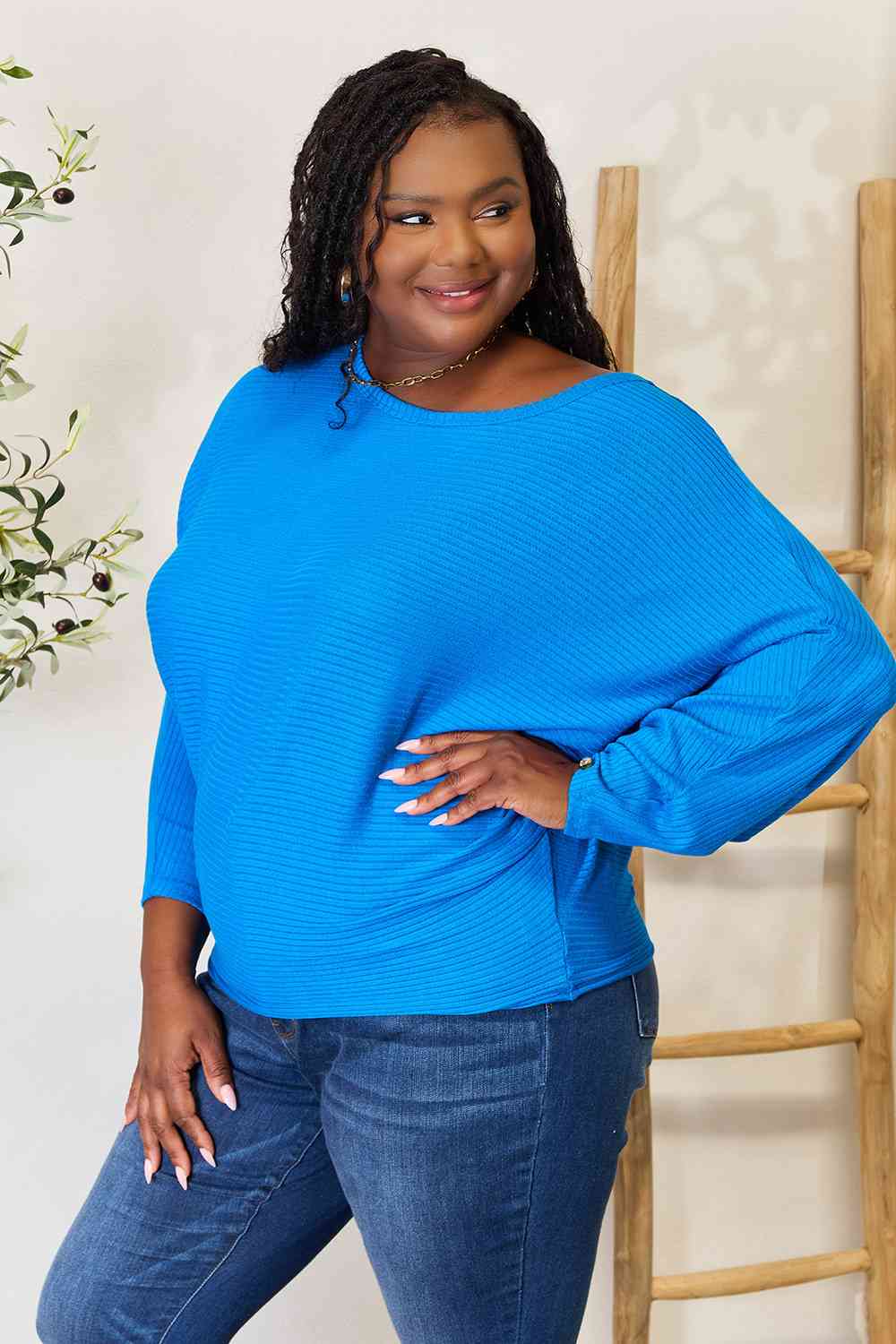 Cobalt Batwing Blouse