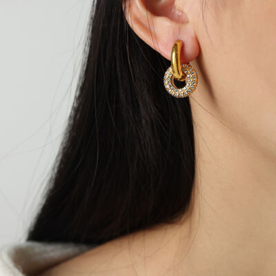 Inlaid Zircon Double Hoop Earrings