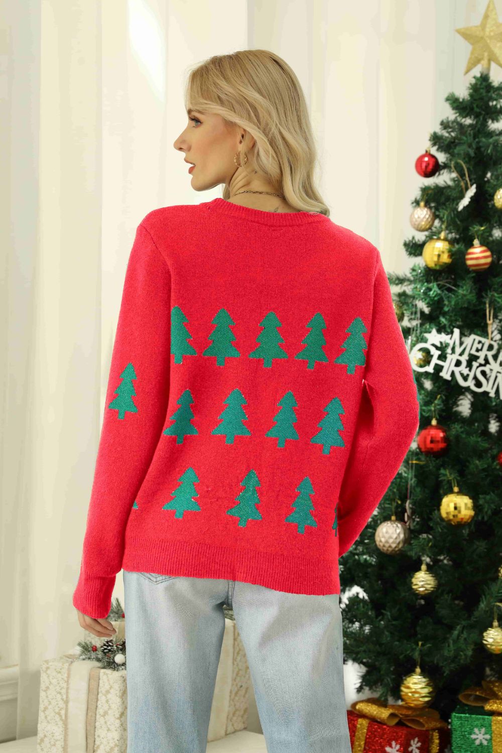 Christmas Tree Ribbed Sweater