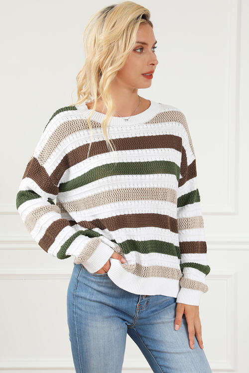 Striped Openwork Sweater