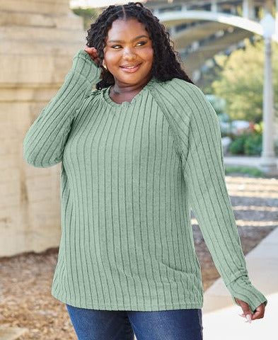 Into Fall Ribbed Long Sleeve Knit Top | Multiple Colors