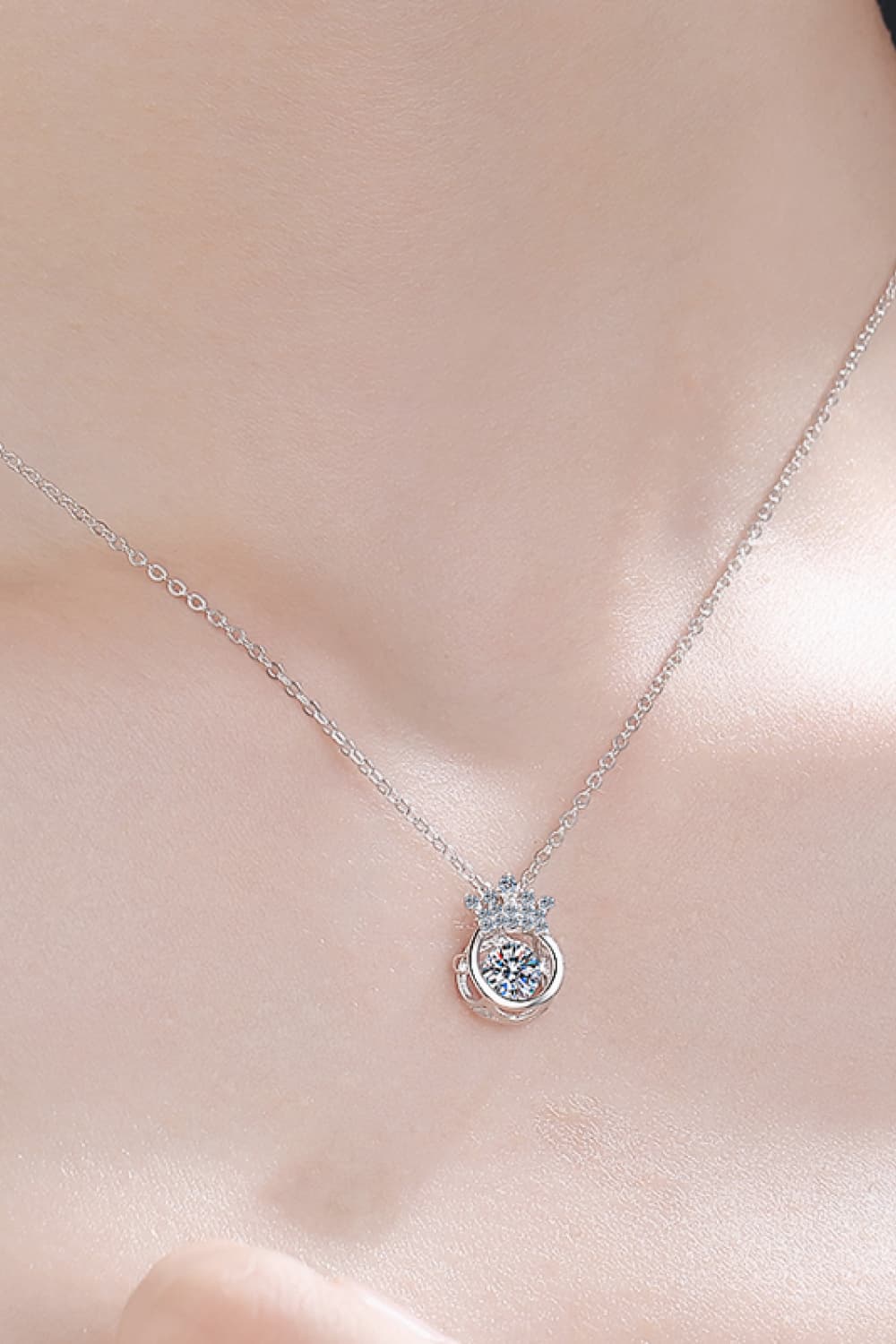 Diamond Princess Moissanite Sterling Silver Necklace