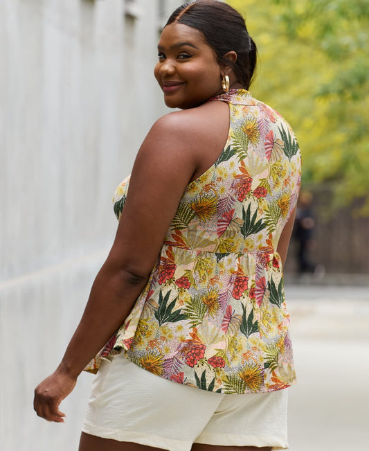 Floral Halter Top | Green