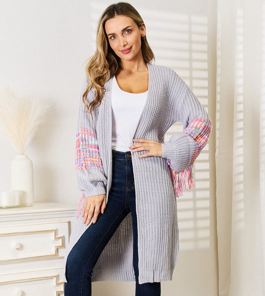 Cloudy Blue Fringe Cardigan