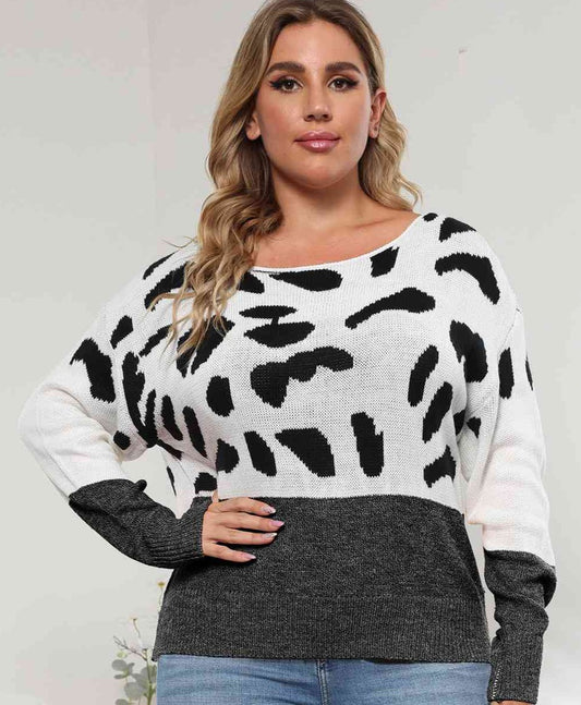 Leopard Split Sweater | Curvy