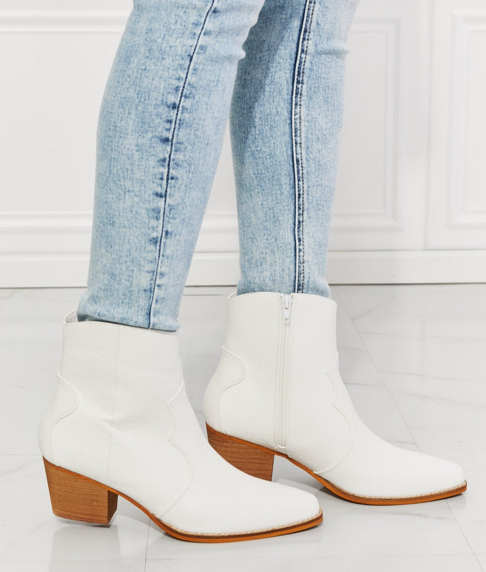 Watertower Western Ankle Boots | White