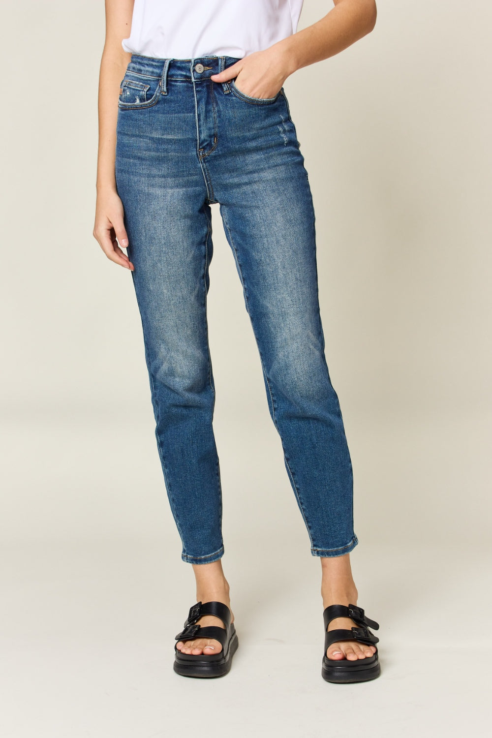 Eloise Tummy Control High-Waist Slim Jeans | Judy Blue