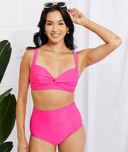 Take A Dip Twist High-Rise Bikini | Pink