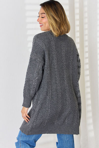 Vanessa Cable-Knit Open Front Cardigan