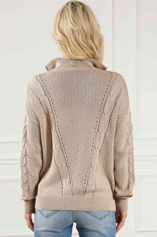 Cableknit Half-Zip Sweater