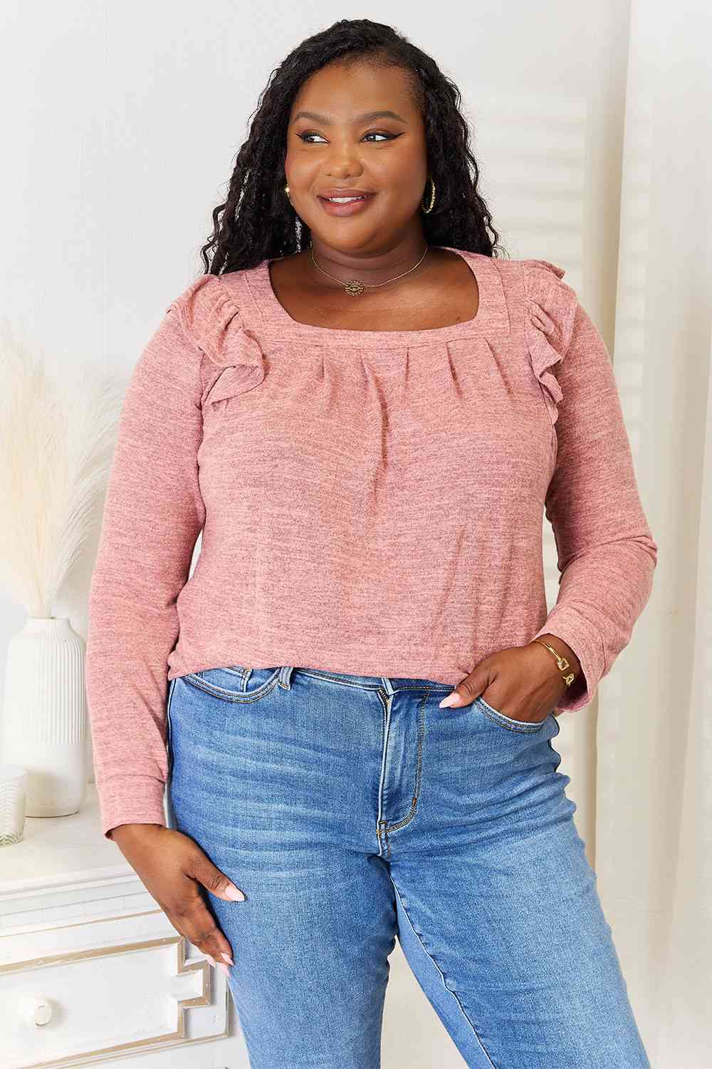 Ruffle Long Sleeve Top