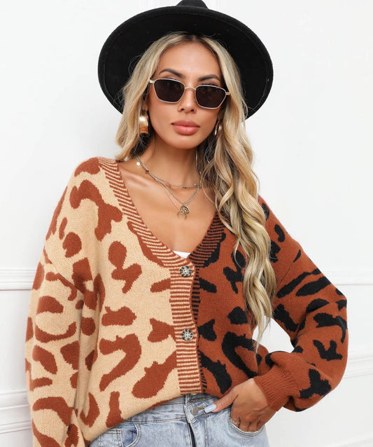 Leopard Ribbed Cardigan | Multiple Colors