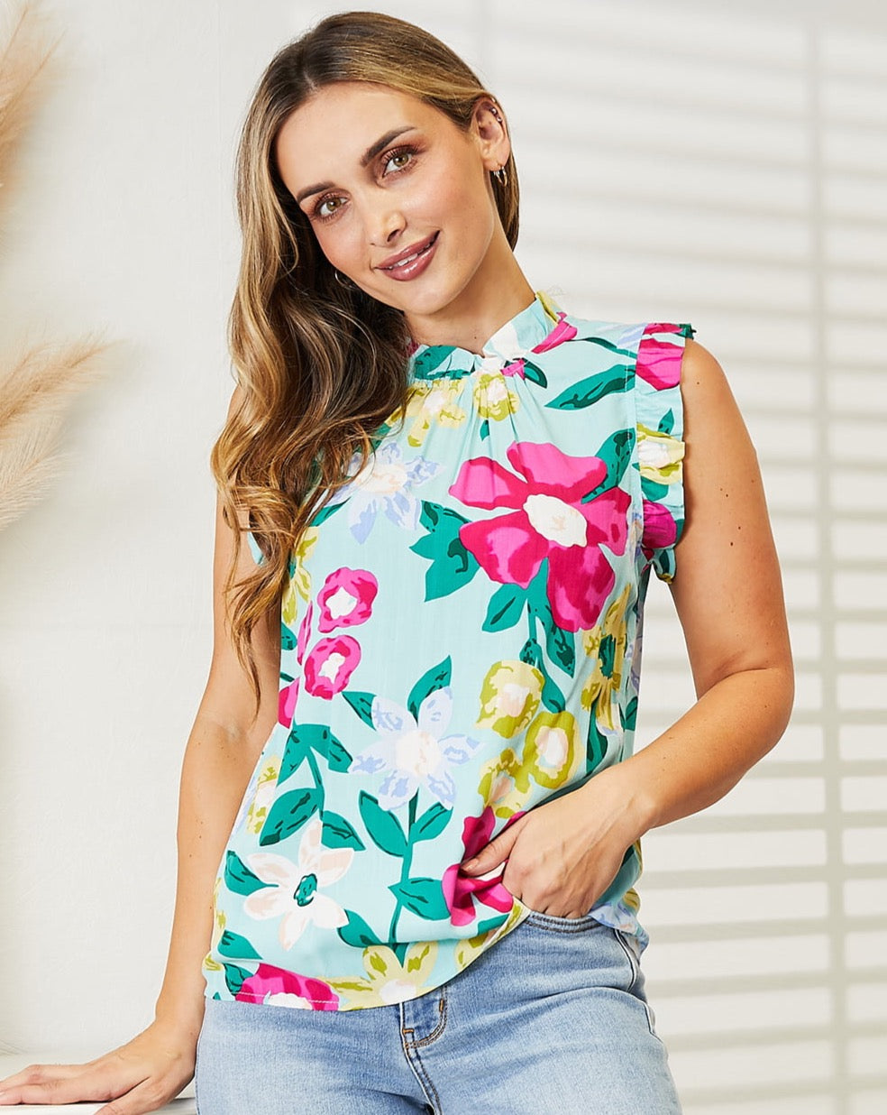 Floral Ruffle Blouse