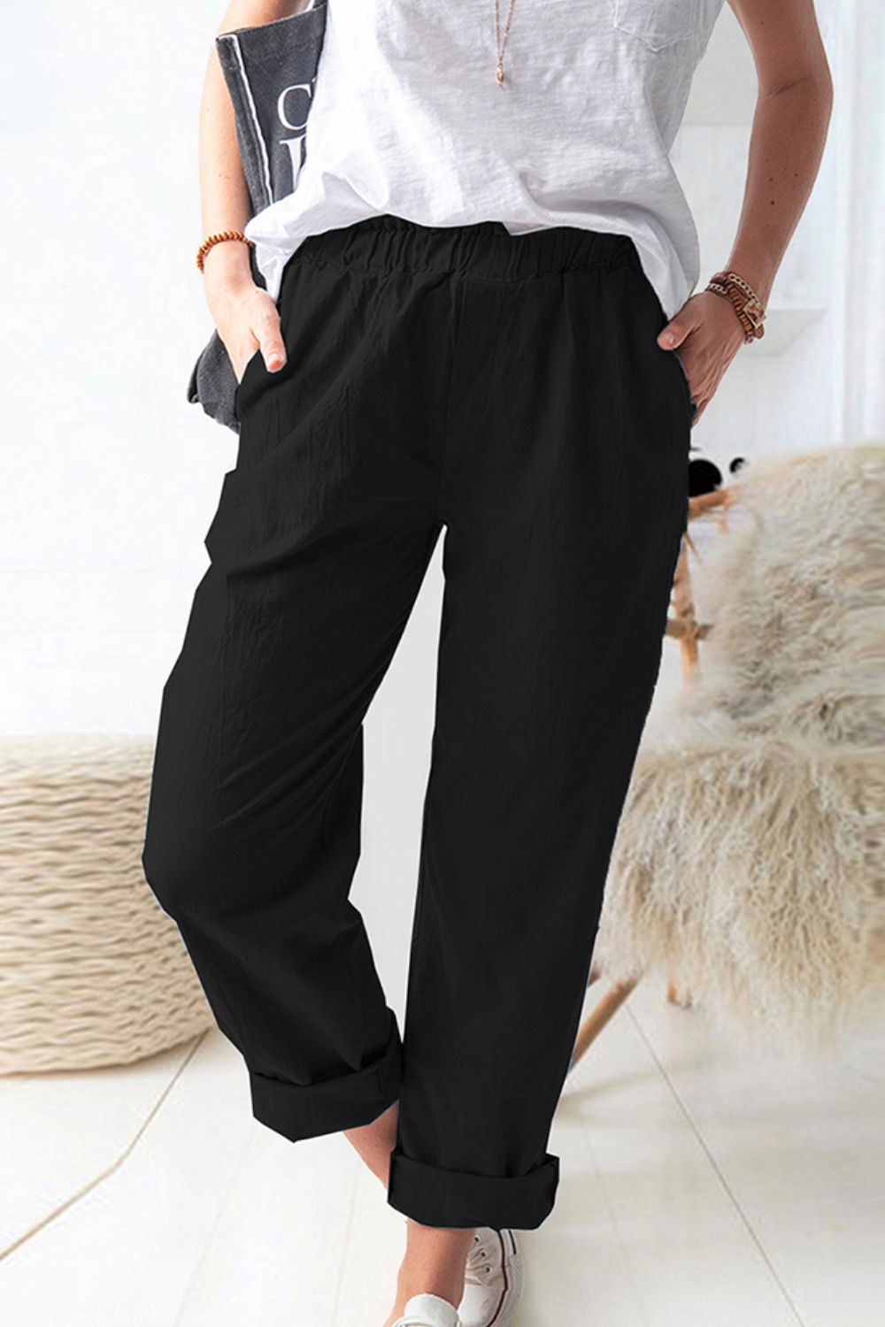 Paperbag Pull-On Pants | Multiple Colors