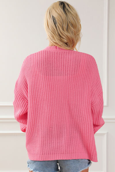 Blush Pink Open Front Cardigan