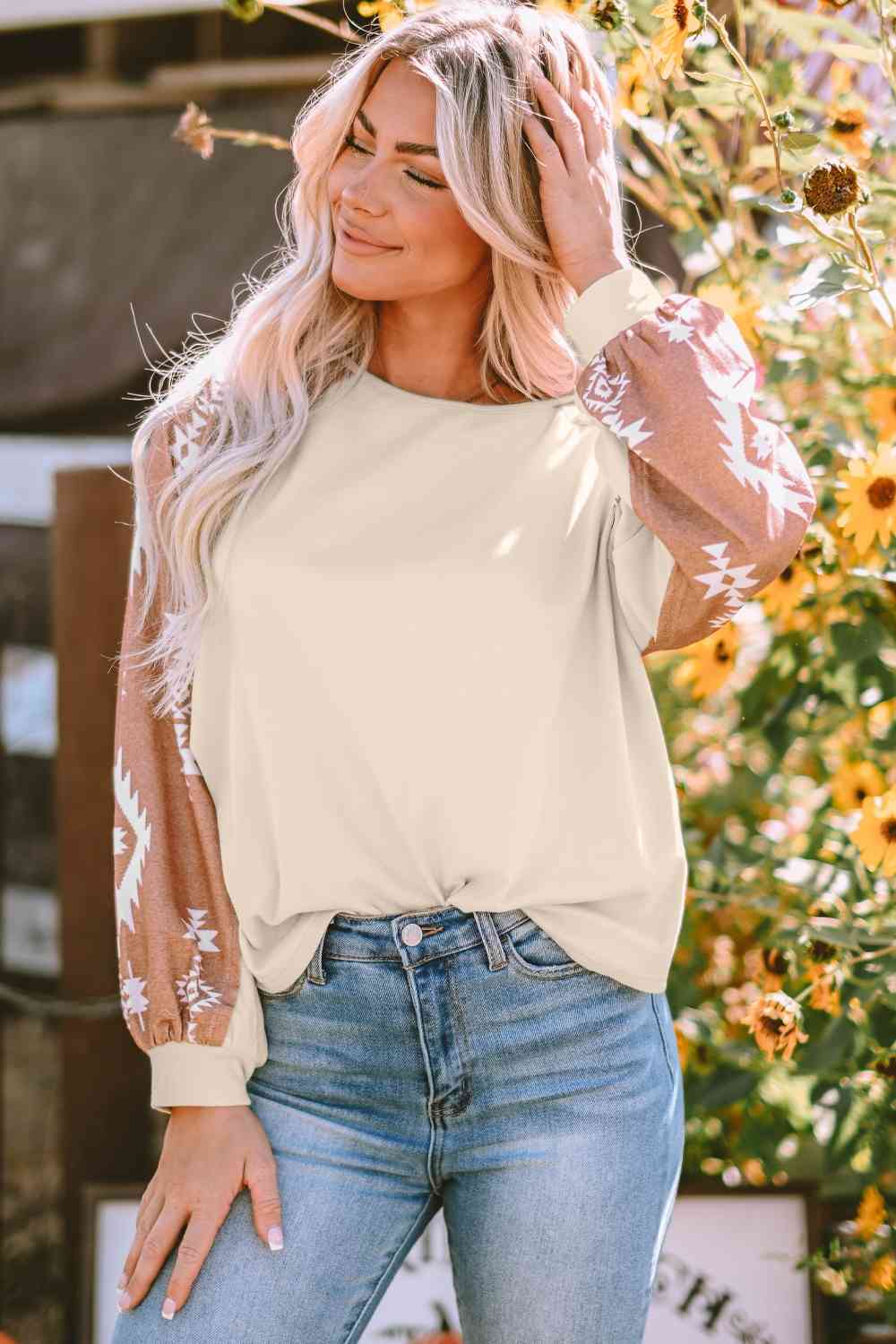 Geometric Long Sleeve Top