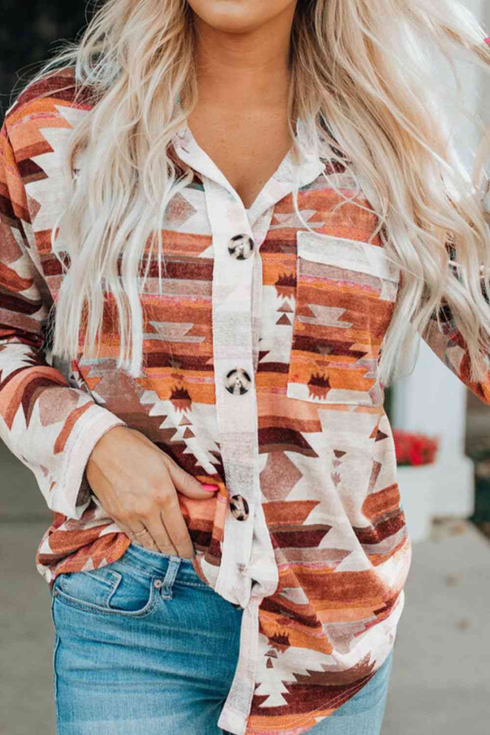 Aztec Button-Up Top