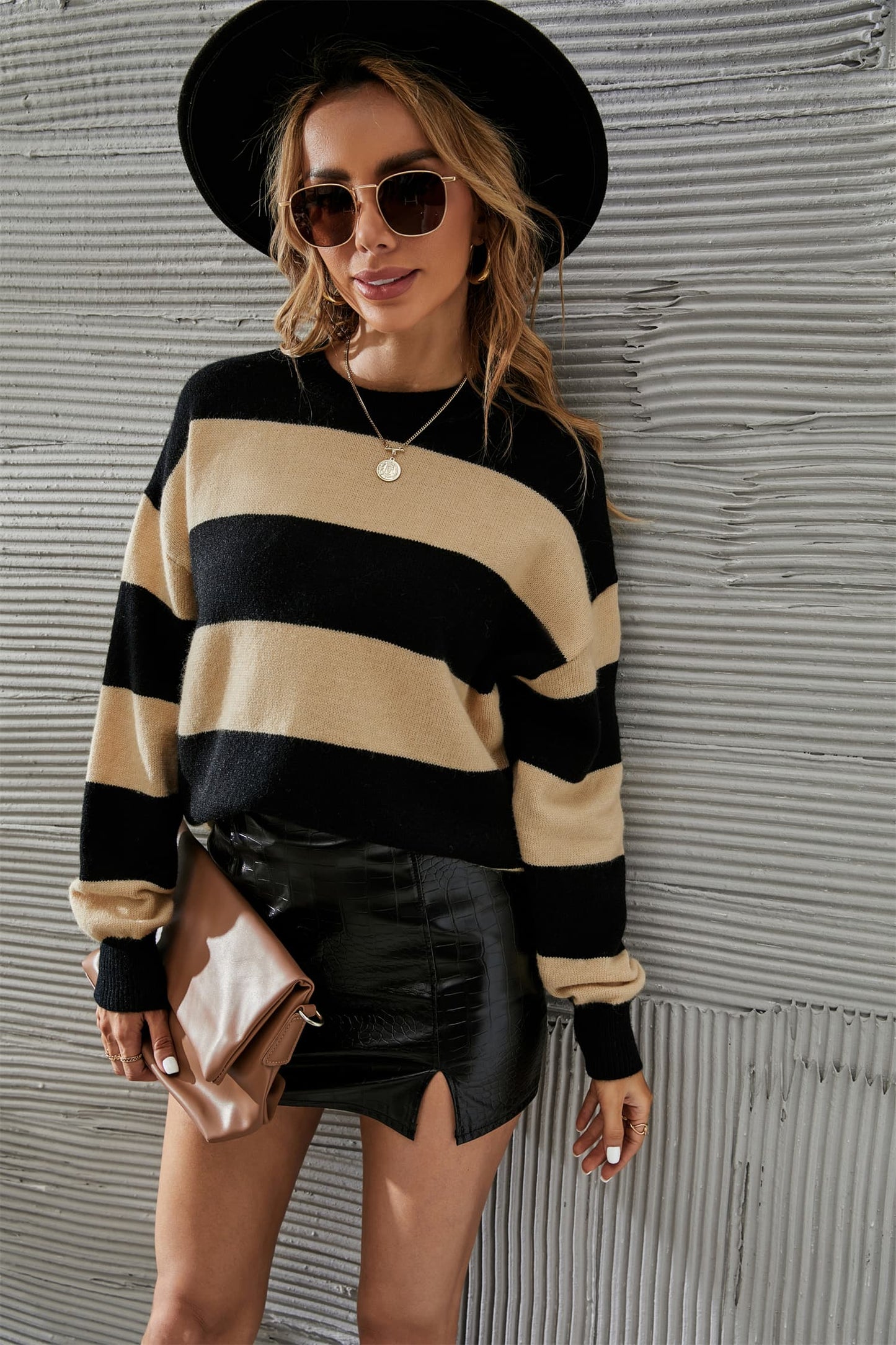 Apricot Contrast Sweater