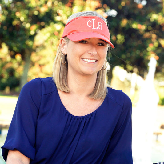 Personalized Coral Visor - Bella Lia Boutique
