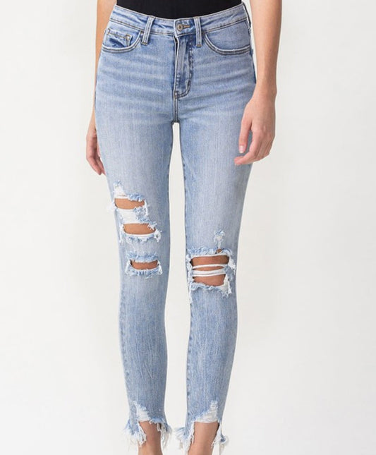 Lauren Distressed High Rise Skinny Jeans | Lovervet