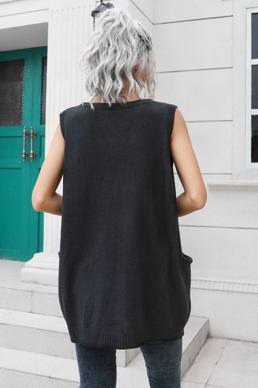 Charcoal Sleeveless Sweater Vest