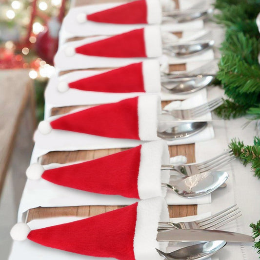 Christmas Hat Cutlery Holders | 20-Pieces