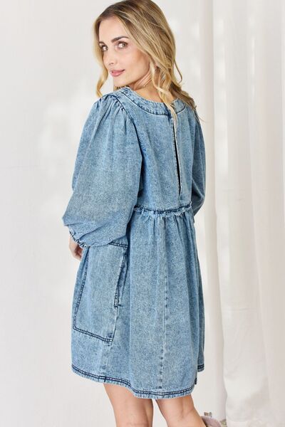 Easy Living Oversized Denim Babydoll Dress