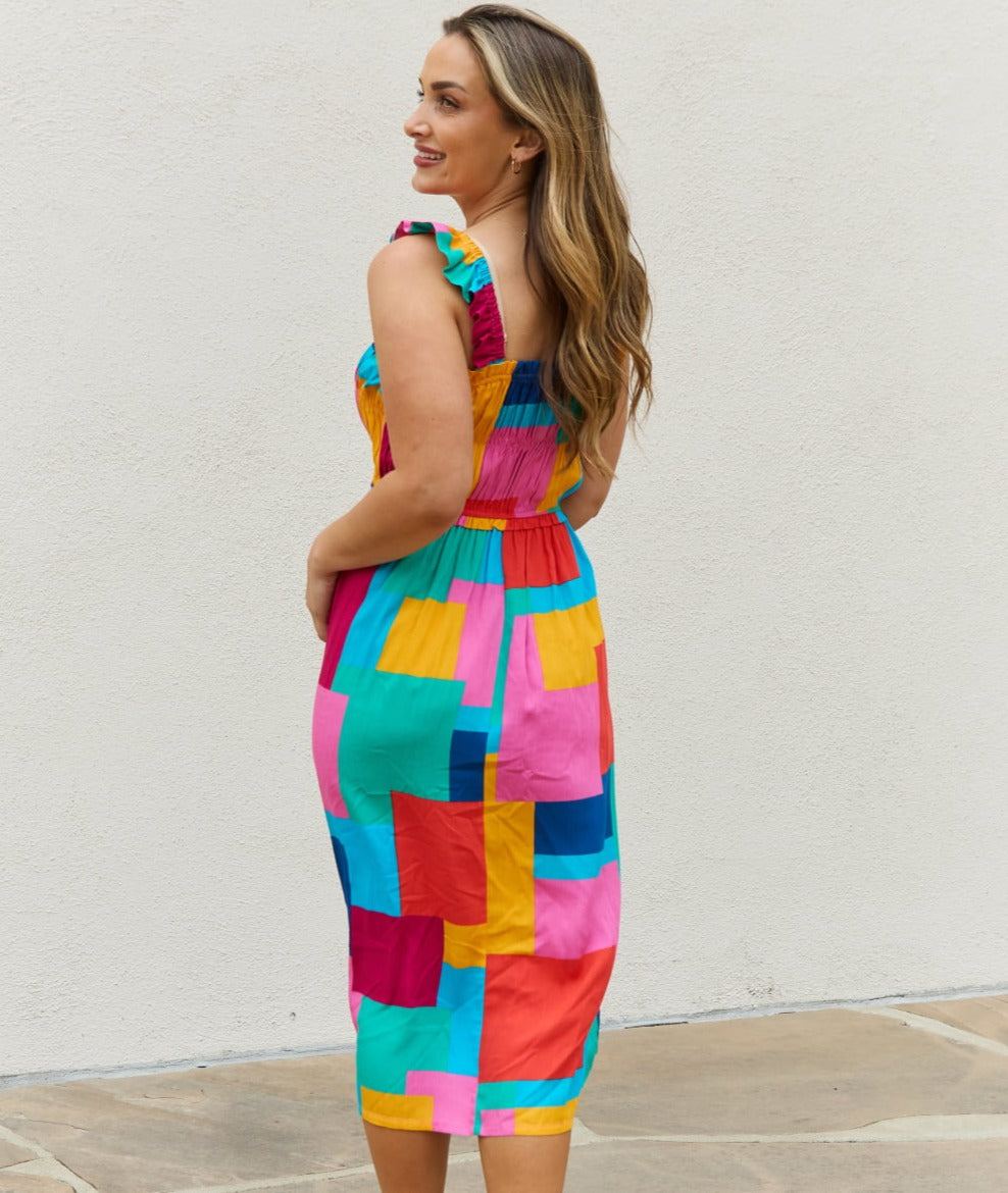 Square Print Summer Dress