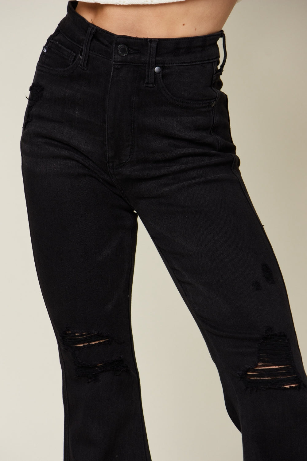 Mona High-Waist Distressed Flare Jeans | Judy Blue