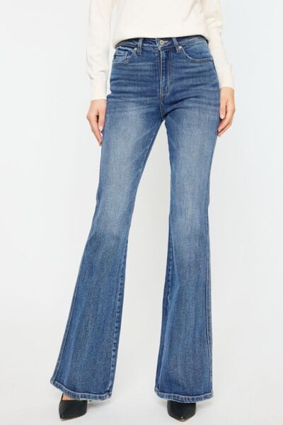 Cat's Whiskers High-Waist Flare Jeans | Kancan