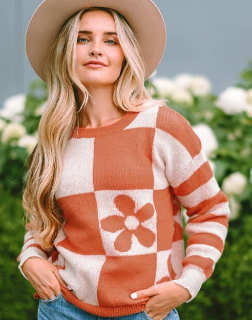 Terracotta Contrast Sweater