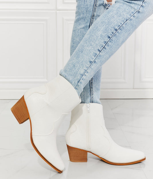 Watertower Western Ankle Boots | White